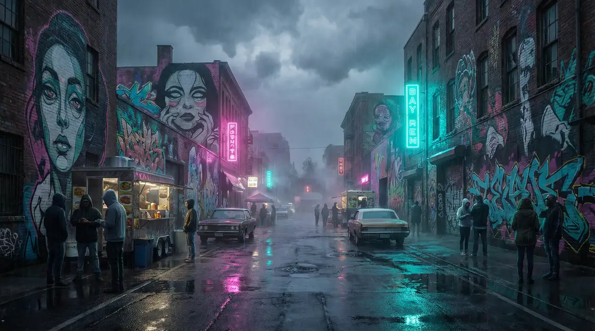 野花论坛地址 - 雨夜壁画街